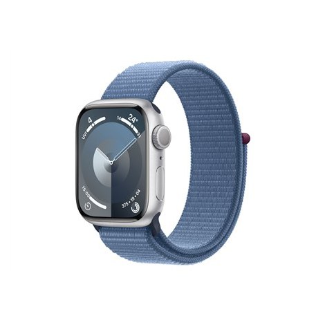 Apple Series 9 (GPS) Inteligentny zegarek Wykonany w 100% z aluminium pochodzącego z recyklingu Zimowy błękit 41 mm Odbiornik Ap